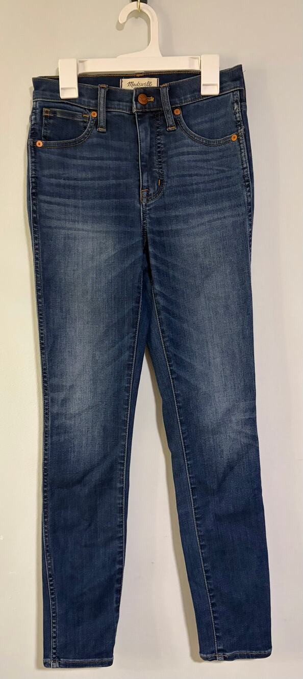 Madewell 10" High-Rise Skinny Jeans Size 24 Medium Wash Blue Denim